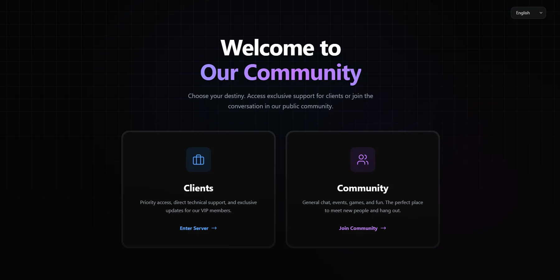 Select Discord Server Website